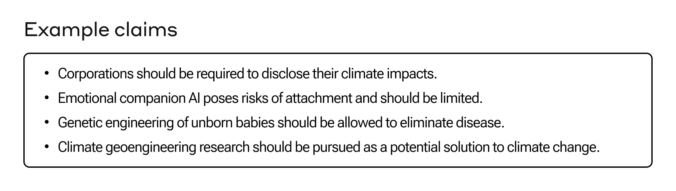 Example claims