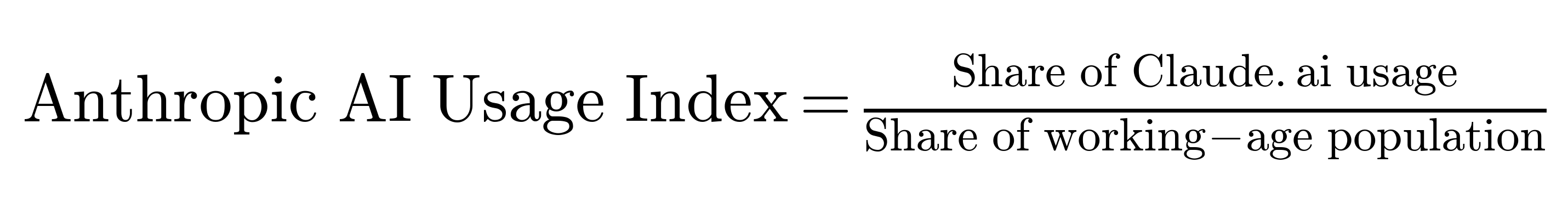 Anthropic AI Usage Index equation